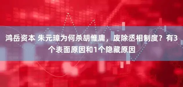 鸿岳资本 朱元璋为何杀胡惟庸，废除丞相制度？有3个表面原因和1个隐藏原因